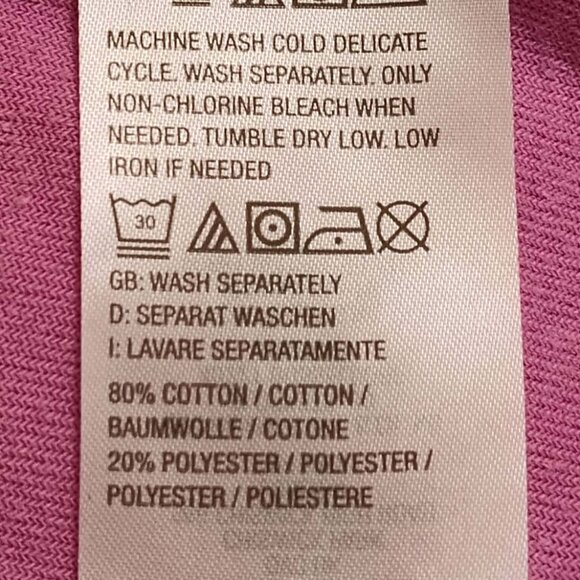 d&co pink, lilac long sleeved, crew neck velour tunic size M - Picture 10 of 10